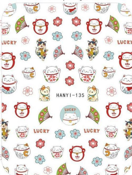 Nail Sticker - Design H135 Lucky Cat - Unicorn Lab