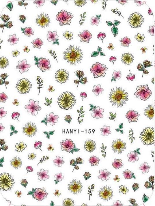 Nail Sticker - Design H159 Coloured Daisy - Unicorn Lab