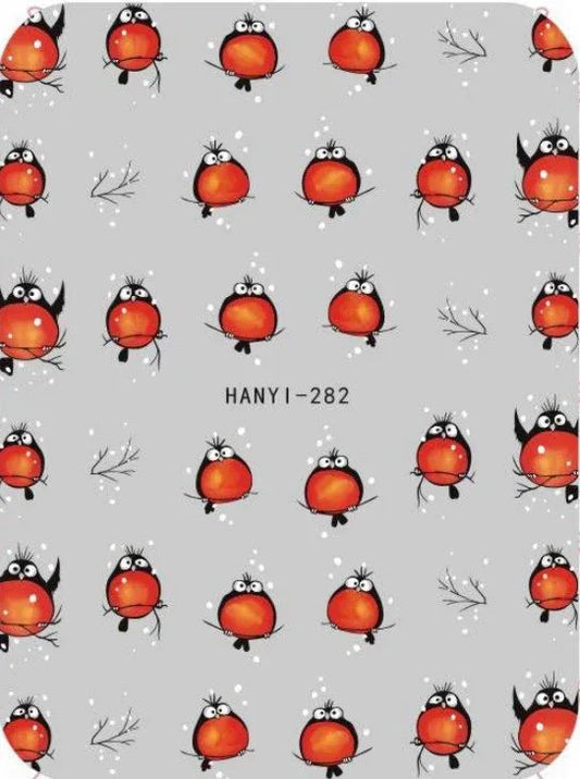 Nail Sticker - Design H282 Red Birds - Unicorn Lab
