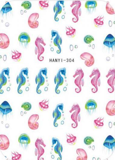 Nail Sticker - Design H304 Sea Horses - Unicorn Lab