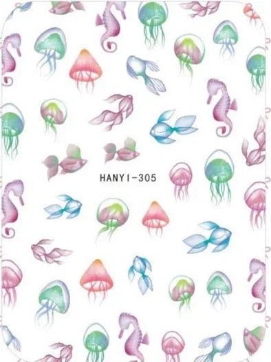 Nail Sticker - Design H305 Jellyfish - Unicorn Lab