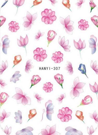 Nail Sticker - Design H307 Flowers - Unicorn Lab
