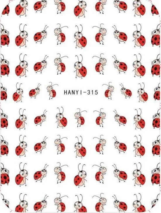 Nail Sticker - Design H315 Ladybug - Unicorn Lab