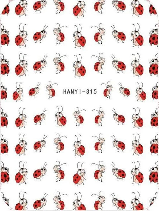 Nail Sticker - Design H315 Ladybug - Unicorn Lab