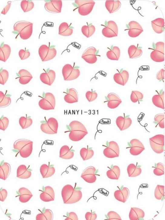 Nail Sticker - Design H331 Peaches - Unicorn Lab