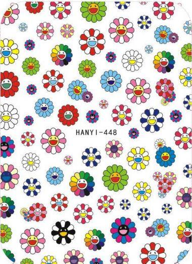 Nail Sticker - Design H448 Rainbow Flowers - Unicorn Lab