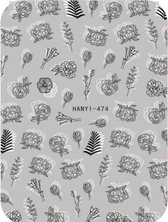 Nail Sticker - Design H474 Floral - Unicorn Lab