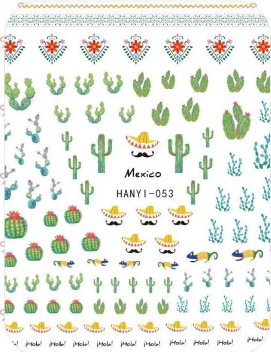 Nail Sticker - Design H53 Cactus vibes - Unicorn Lab