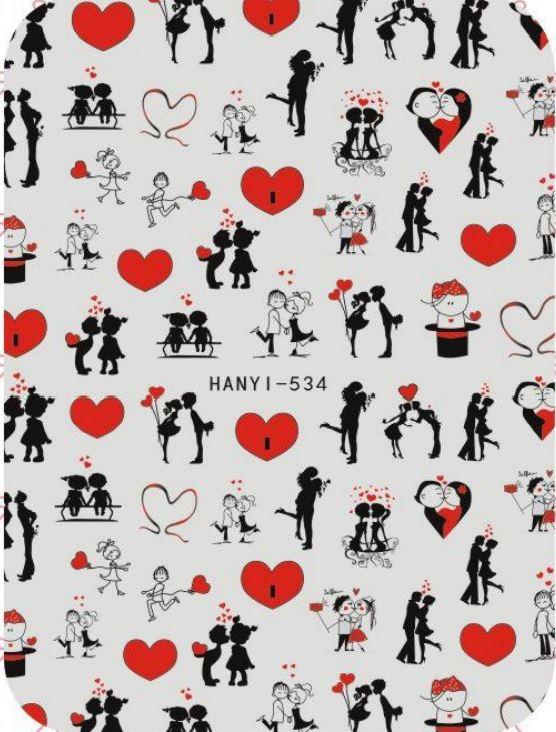 Nail Sticker - Design H534 Lovers - Unicorn Lab