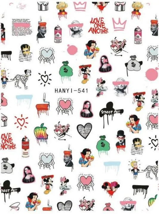 Nail Sticker - Design H541 Graffiti Art - Unicorn Lab