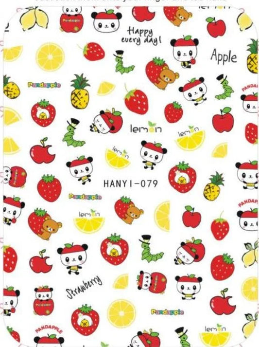 Nail Sticker - Design H79 Fruit Panda - Unicorn Lab