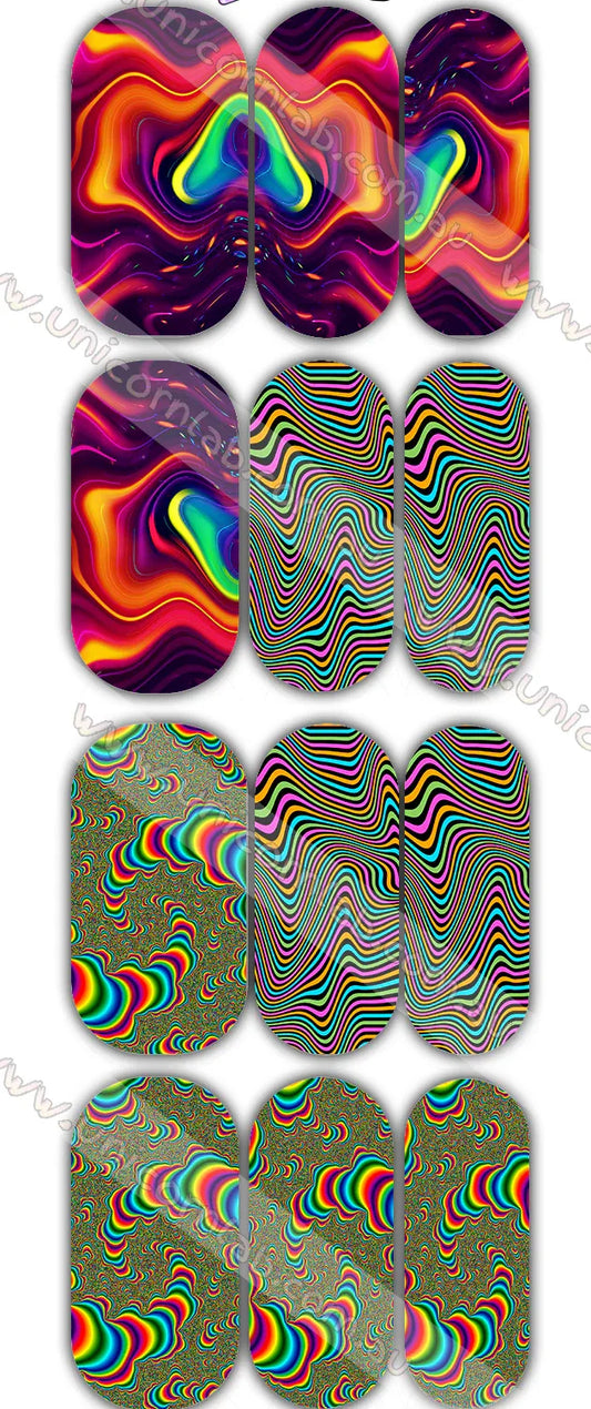 Holo multicolour Swirls Waterslide Decals - Unicorn Lab