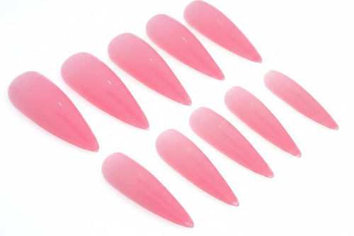 Long Pink Stiletto Tips - Unicorn Lab