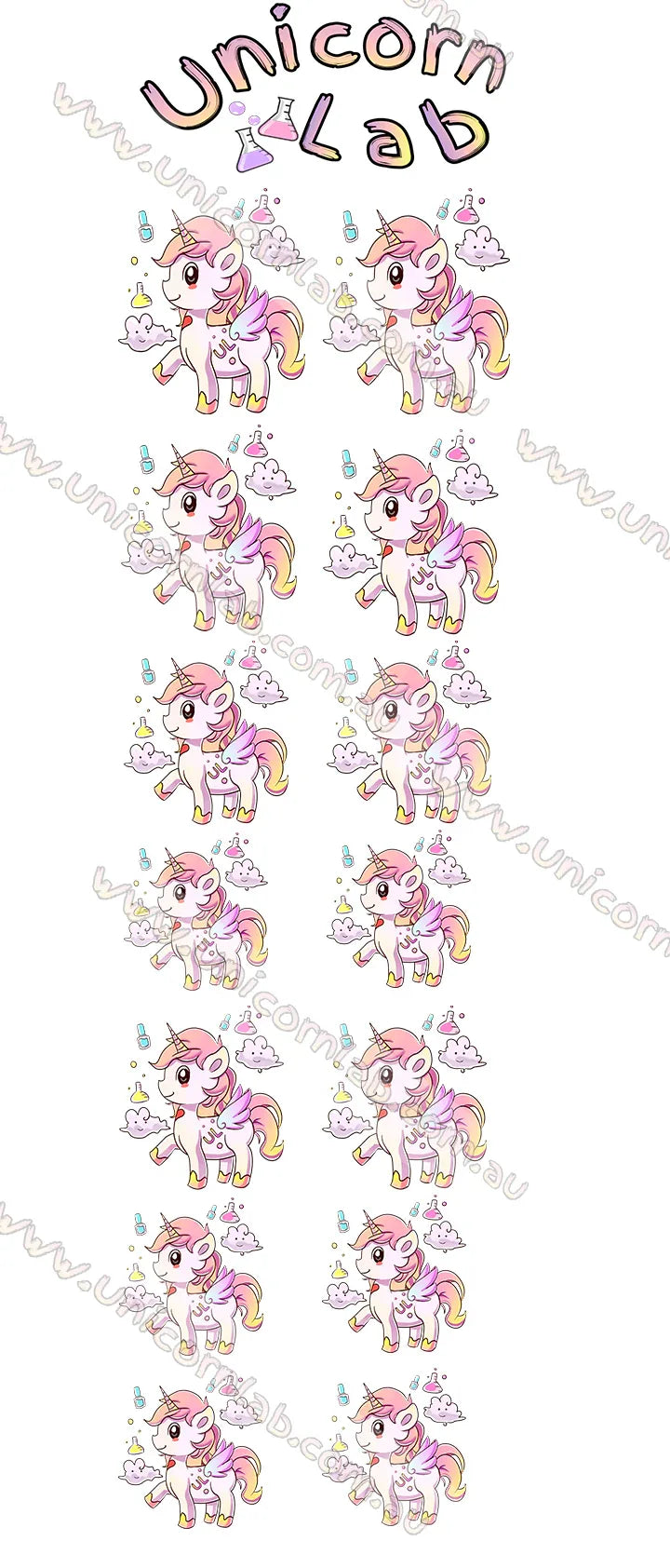 Unicorn Lulu Waterslide Decals - Unicorn Lab