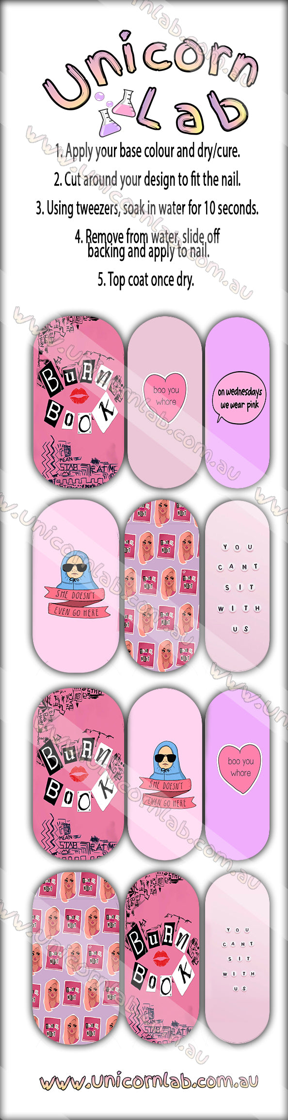 Mean Girls Waterslide Decals waterslide decal
