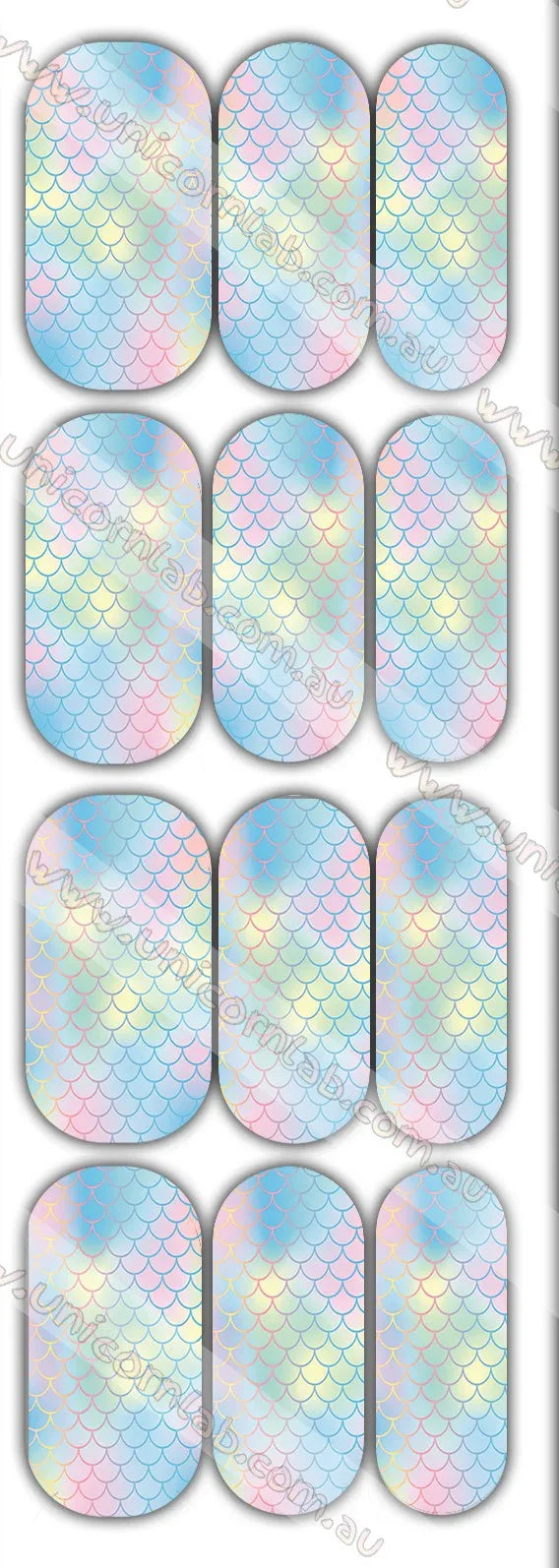 Pastel Mermaid Scales Waterslide Decals - Unicorn Lab