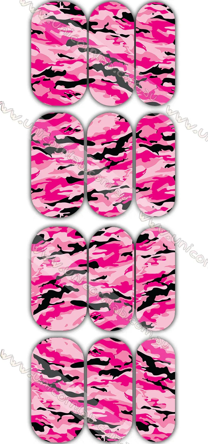 Pink & Black Camo Waterslide Decals - Unicorn Lab