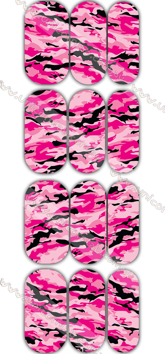 Pink & Black Camo Waterslide Decals waterslide decal