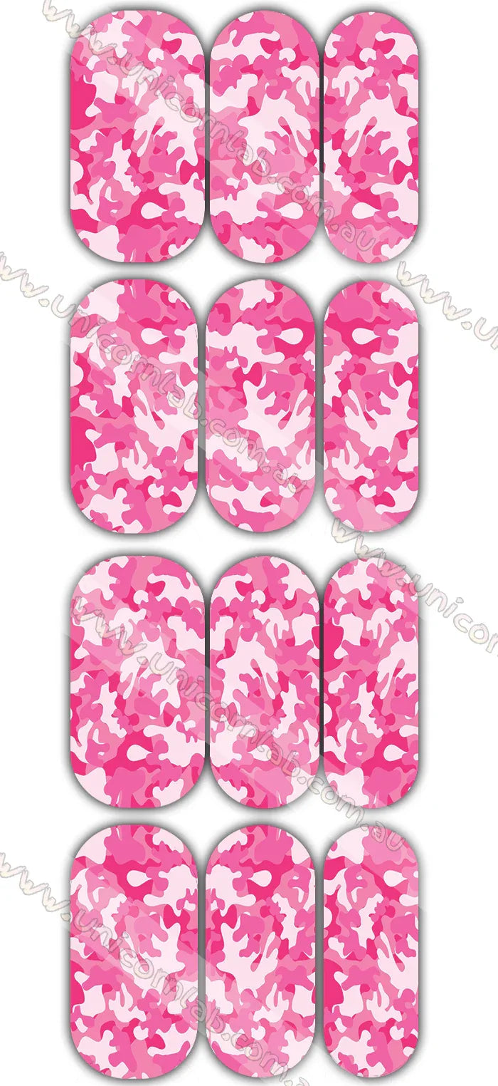 Pink and White Camo Waterslide Decals - Unicorn Lab
