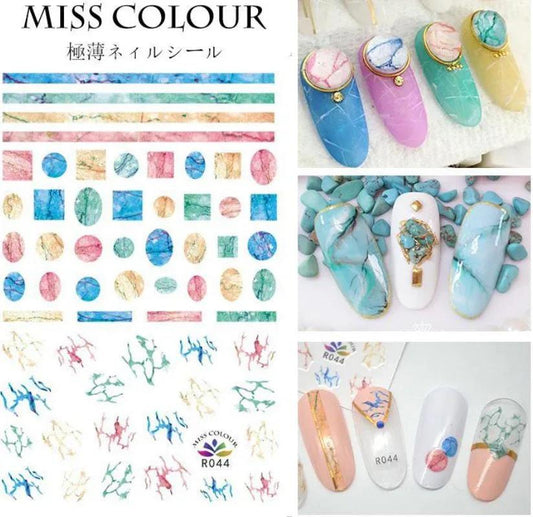 Nail Sticker - Design R44 - Marble - Unicorn Lab