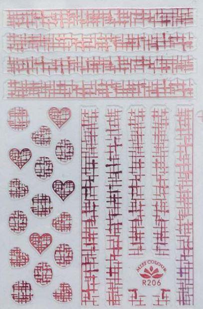 Nail Sticker - Design R206 Rose Pink Mesh - Unicorn Lab