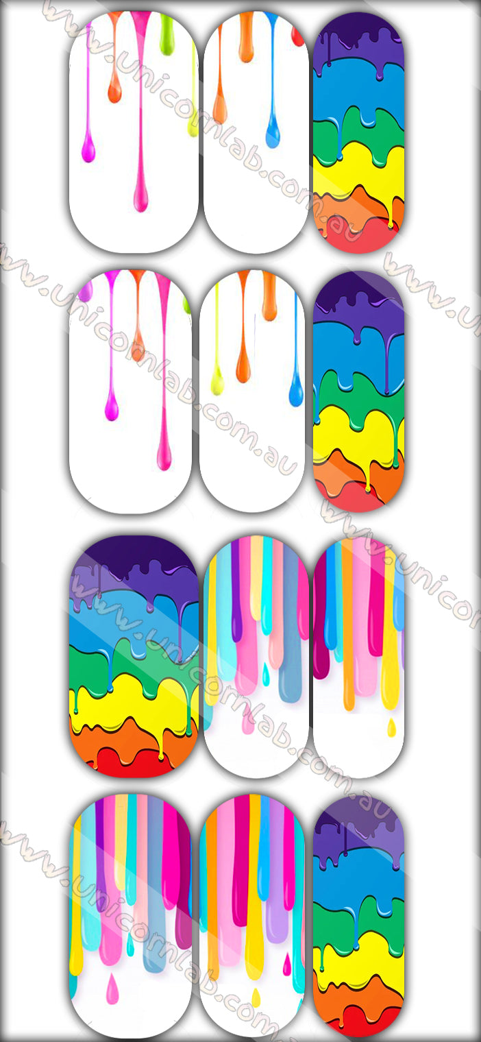 Rainbow Drip Waterslide Decals waterslide decal