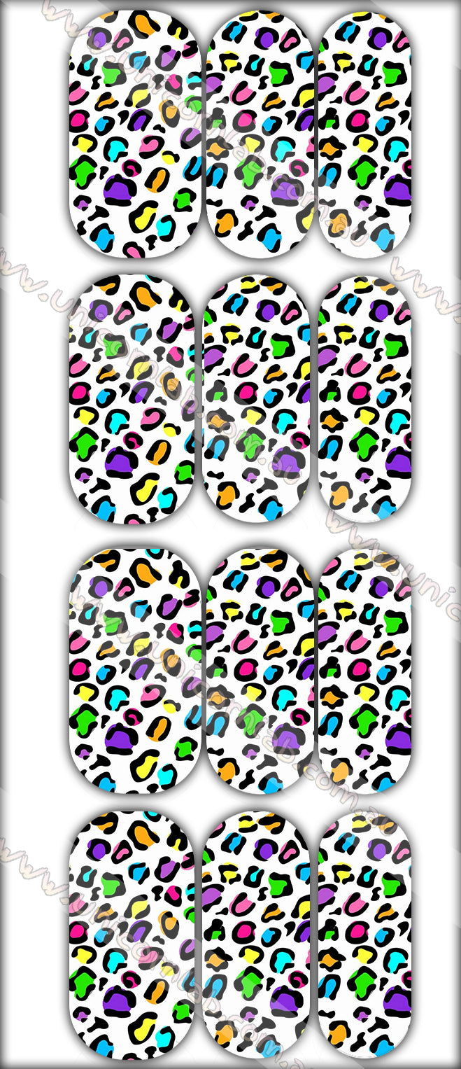 Rainbow Leopard Print Waterslide Decals waterslide decal