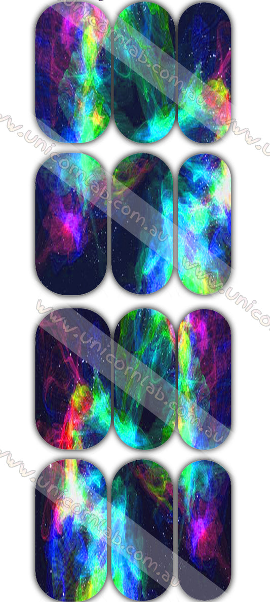 Rainbow Nebula Waterslide Decals