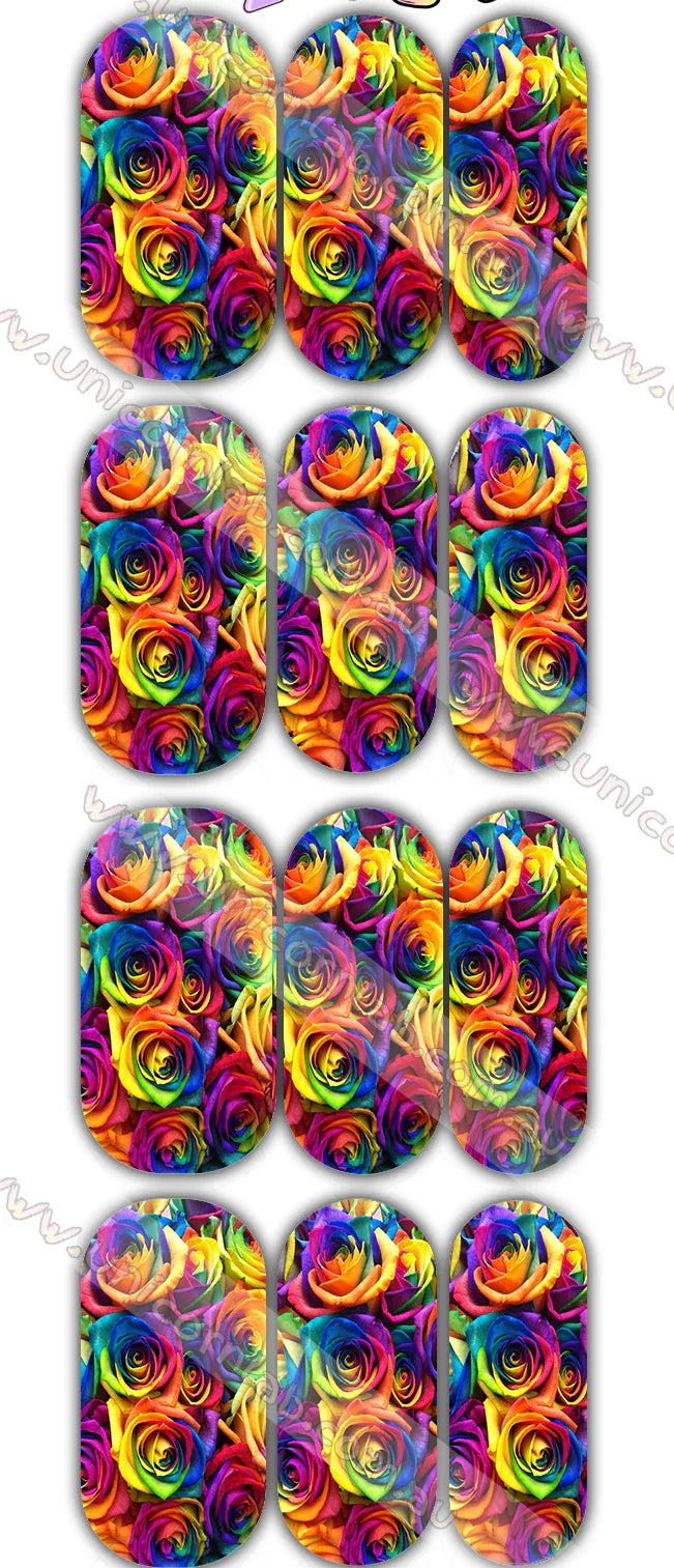 Rainbow Roses Waterslide Decals - Unicorn Lab