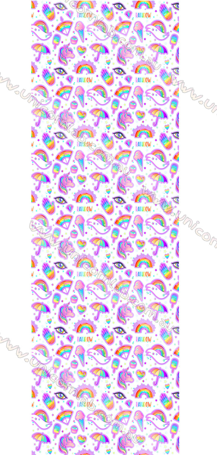 Rainbow Unicorns Waterslide Decals waterslide decal