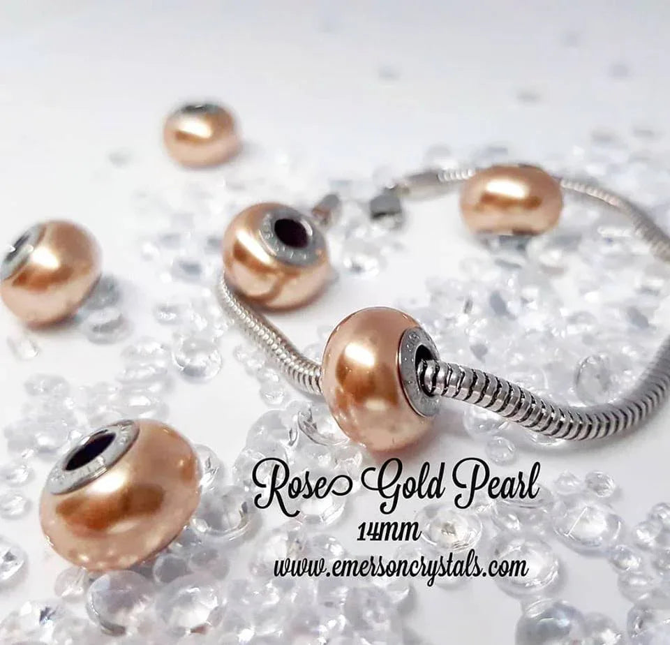 SWAROVSKI Rose Gold Pearl Charm (5890) - Unicorn Lab