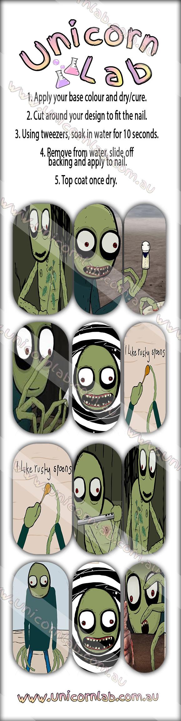 Salad Fingers Waterslide Decals waterslide decal