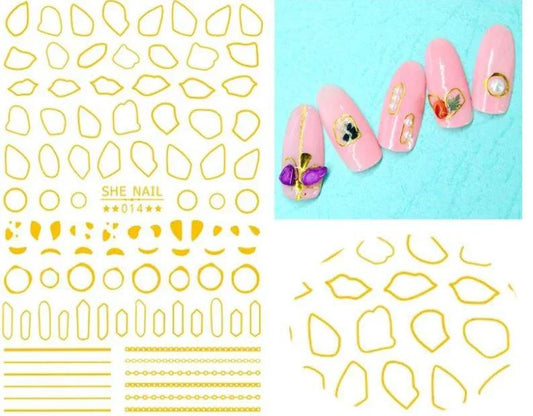 Nail Sticker - Design SH14 GOLD - Unicorn Lab