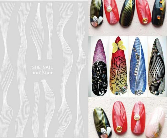 Nail Sticker - Design SH94 WHITE - Unicorn Lab