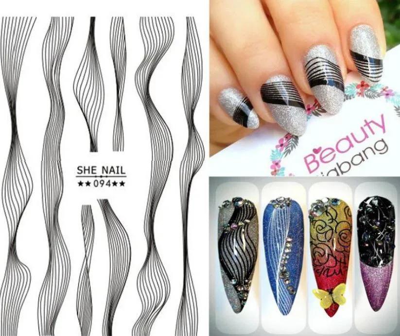 Nail Sticker - Design SH94 BLACK - Unicorn Lab