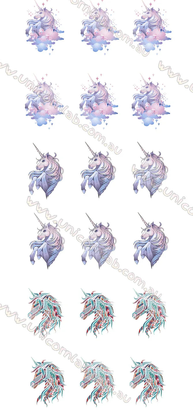 Unicorn Heads Waterslide Decals - Unicorn Lab