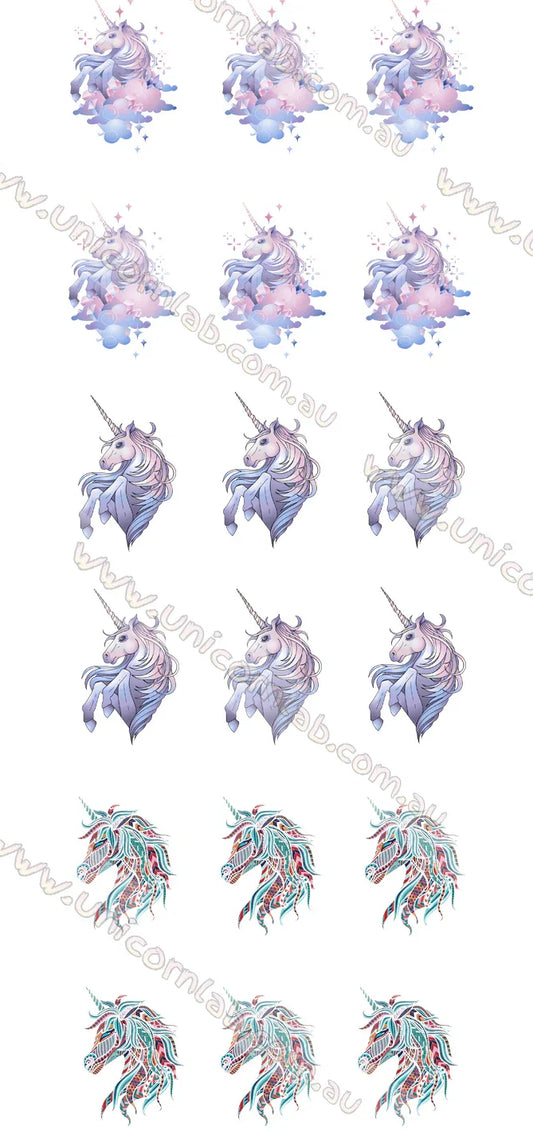 Unicorn Heads Waterslide Decals - Unicorn Lab