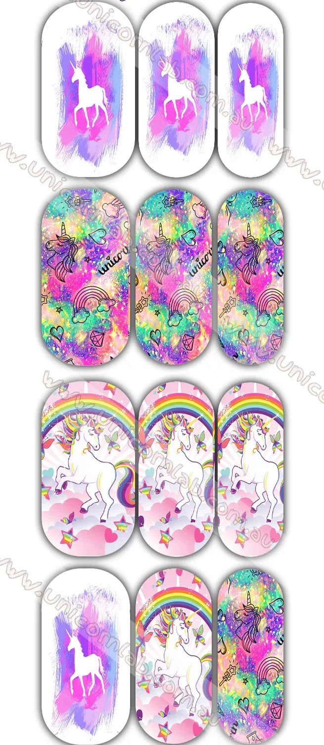 Unicorn Background Waterslide Decals - Unicorn Lab