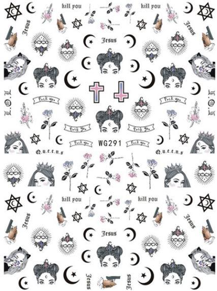 Nail Sticker - Design WG291 - Occult - Unicorn Lab
