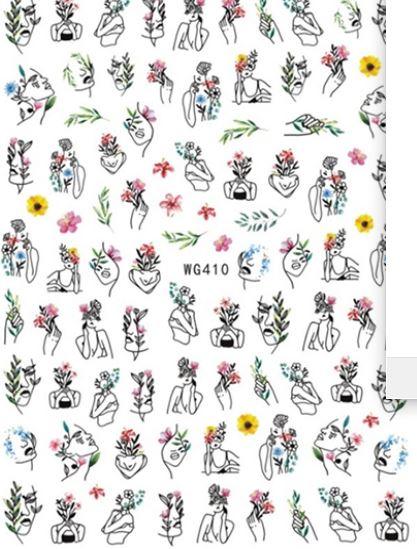 Nail Sticker - Design WG410 Portraits - Unicorn Lab