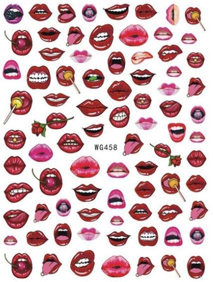 Nail Sticker - Design WG458 Lips - Unicorn Lab