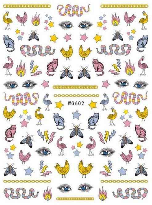 Nail Sticker - Design WG602 - Animls - Unicorn Lab