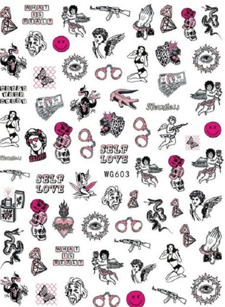 Nail Sticker - Design WG603 Self Love - Unicorn Lab