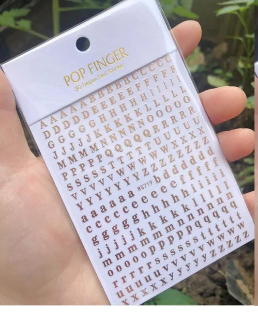 Nail Sticker - Design WG719 Rose Gold Letters - Unicorn Lab